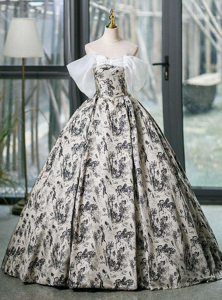 Ball Gown Print Off the Shoulder Quinceanera Dress