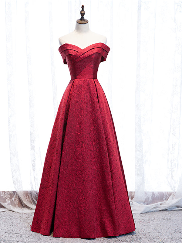 Buy Cheap Sweetheart Burgundy Satin Lace Up Long Prom Dress Under 119