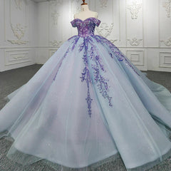 Quinceanera Dress Charming Off-the-shoulder Prom Dresses Appliques Lace Up Ball Gown with Sequins