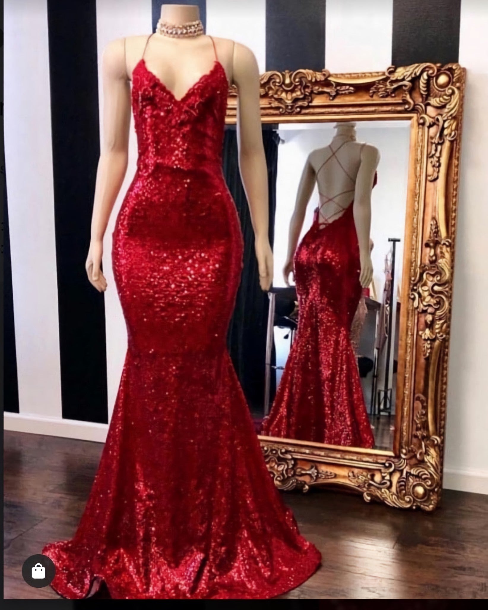 Homecomming Dress Black, 2024 Sexy Halter Sequins Red Mermaid Prom Dresses