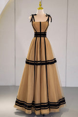 Formal Dresses Floral, Stylish Tulle Long Prom Dress, A-Line Evening Party Dress