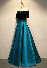 Bridesmaid Dresses Satin, Elegant Velvet Satin Long Prom Dresses, A-Line Evening Dresses