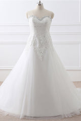 Wedding Dresses 2026, Sweetheart Long White Long Wedding Dress