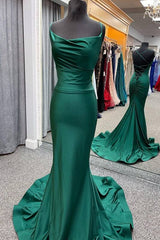 Bridesmaid Dress Red, Mermaid Dark Green Formal Dress