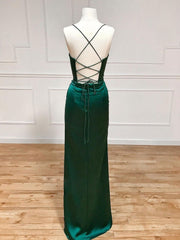 Prom Dress A Line Prom Dress, Mermaid Sweetheart Neck Green Long Prom Dress, Green Formal Evening Dress