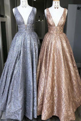 Wedding Guest Dress Summer, Amazing Unique V-neck Long Prom Dresses Gorgeous Modest Floor Length Party Dresses