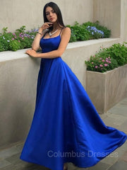 Party Dress Long Sleeve Mini, A-Line/Princess Spaghetti Straps Sweep Train Satin Prom Dresses