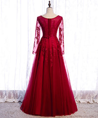 Formal Dresses For Weddings Guest, Burgundy Long Prom Dress, Burgundy Formal Bridesmaid Dress