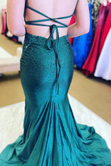 Green Beading Mermaid Prom Dress with Appliques