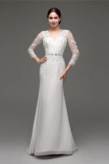 Wedding Dress Fittings, Mermaid Long Sleeves Long Wedding Dresses