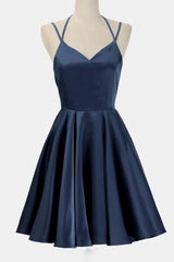 Prom Dresses Green Emerald, Navy Blue Short Prom Dress Juniors Homecoming Dresses