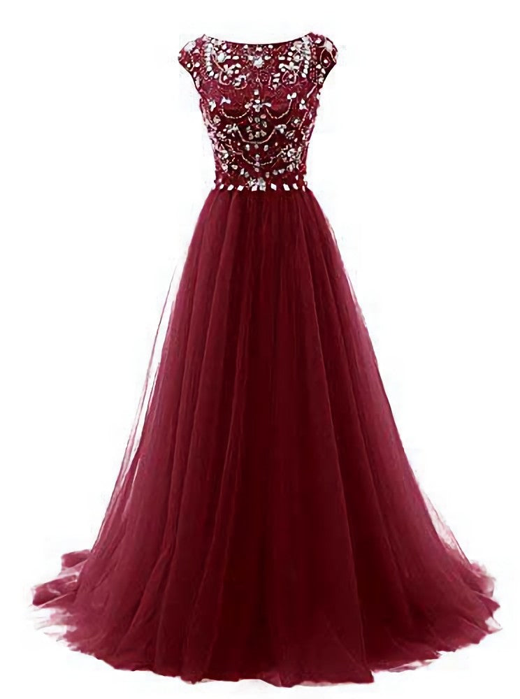 Bridesmaid Dresses Styles Long, Burgundy Wine Red Beading Long Sexy Prom Dresses