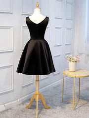 Bridesmaid Dress Modest, Short Black Prom Dresses, Black Short Formal Homecoming Dresses