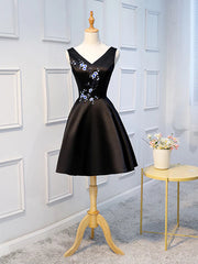 Bridesmaids Dress Modest, Short Black Prom Dresses, Black Short Formal Homecoming Dresses