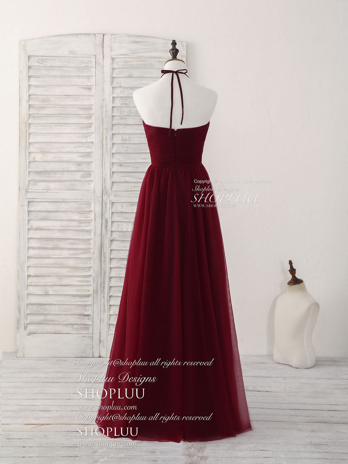 Prom Dresses Size 19, Simple Burgundy Tulle Long Prom Dress, Burgundy Bridesmaid Dress