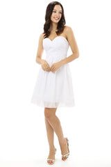 Dinner Dress, Sweetheart Neck Chiffon Knee Length Homecoming Dresses