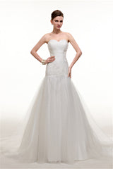 Wedding Dress Dresses, Sweetheart Off The Shoulder Pleated Mermaid Simple Wedding Dresses