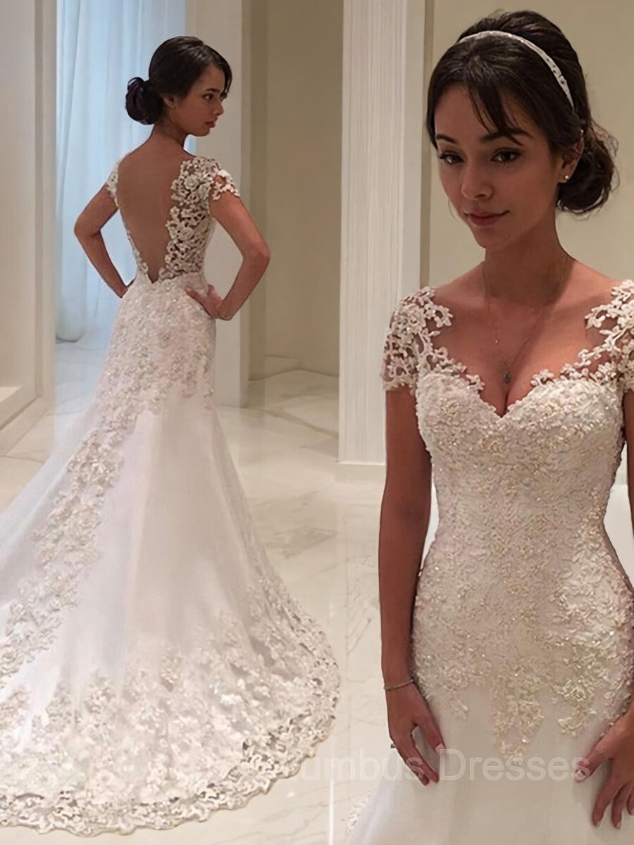 Wedding Dresses Trends, Trumpet/Mermaid Sweetheart Court Train Lace Wedding Dresses