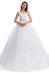 Wedsing Dress Off The Shoulder, Tulle Backless Appliques beading Wedding Dresses